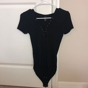 Forever 21 Criss-Cross Black T-Shirt